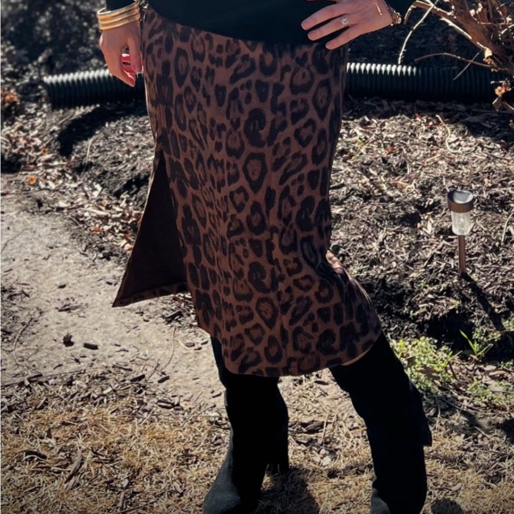 Forte Leopard Print Brown Skirt - Picture 4 of 5